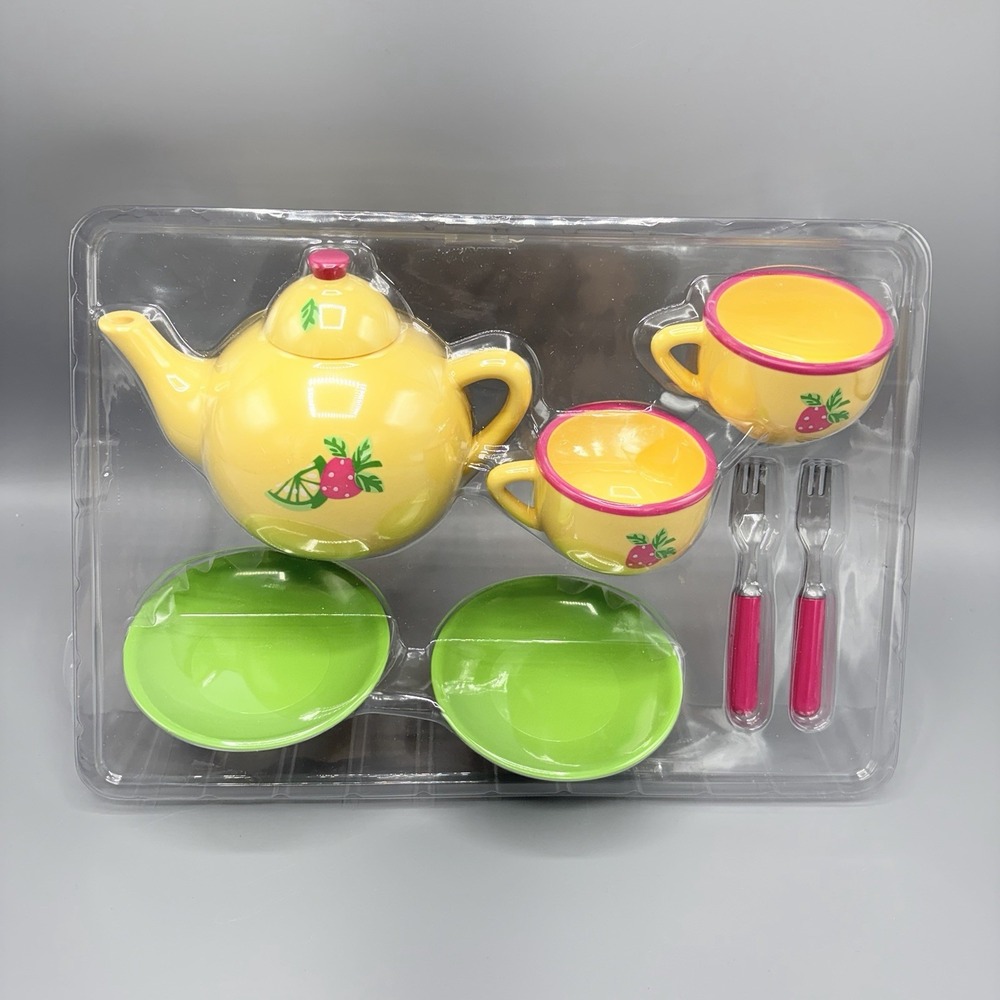 NEW Without Box American Girl Bitty Baby Strawberry Tea Set Retired Complete